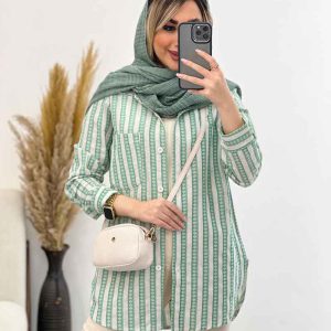 شومیز راه راه لوزی دار کد 4554