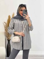 شومیز راه راه لوزی دار کد 4554 - تصویر 14