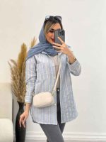 شومیز راه راه لوزی دار کد 4554 - تصویر 12