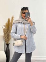 شومیز راه راه لوزی دار کد 4554 - تصویر 11