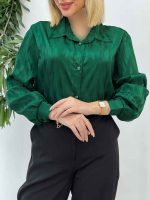 شومیز ساتن آنا کد 4543 - تصویر 2