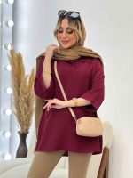مانتو جلو بسته یقه دار کد 4555