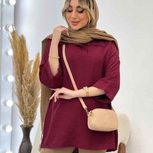 مانتو جلو بسته یقه دار کد 4555