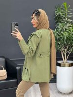 مانتو لینن سرشانه ژیله کد 4557 - تصویر 18