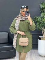 مانتو ژیله دار بغل سه دکمه کد 4552 - تصویر 10