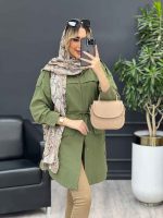 مانتو ژیله دار بغل سه دکمه کد 4552 - تصویر 16