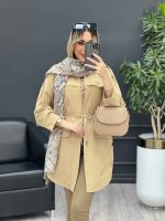 مانتو ژیله دار بغل سه دکمه کد 4552 - تصویر 13