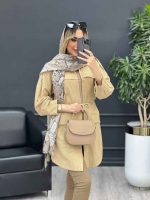 مانتو ژیله دار بغل سه دکمه کد 4552 - تصویر 3