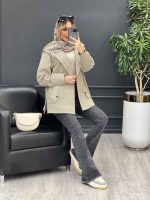 مانتو لینن سرشانه ژیله کد 4557 - تصویر 5