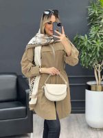 مانتو ژیله دار بغل سه دکمه کد 4552 - تصویر 4