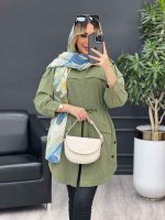 مانتو ژیله دار بغل سه دکمه کد 4552 - تصویر 2