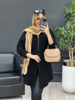 مانتو ژیله دار بغل سه دکمه کد 4552 - تصویر 5