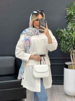 مانتو ژیله دار بغل سه دکمه کد 4552 - تصویر 15