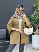 مانتو لینن جیب نما پایین گت کد 4558 - تصویر 5