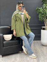 مانتو لینن جیب نما پایین گت کد 4558 - تصویر 13