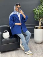 مانتو لینن جیب نما پایین گت کد 4558 - تصویر 7