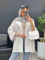 مانتو لینن جیب نما پایین گت کد 4558 - تصویر 4