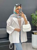 مانتو لینن جیب نما پایین گت کد 4558 - تصویر 8