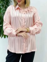 شومیز ساتن راه راه کد 4544 - تصویر 15