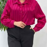 شومیز ساتن راه راه کد 4544
