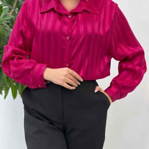 شومیز ساتن راه راه کد 4544