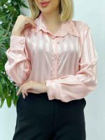 شومیز ساتن راه راه کد 4544 - تصویر 8