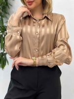 شومیز ساتن راه راه کد 4544 - تصویر 12