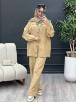 ست مانتو و شلوار کتان کد 4551 - تصویر 14