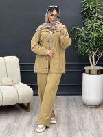 ست مانتو و شلوار کتان کد 4551 - تصویر 8
