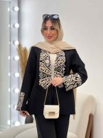 مانتو مازراتی یقه ترکیبی کد 4562 - تصویر 2