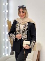 مانتو مازراتی یقه ترکیبی کد 4562 - تصویر 3