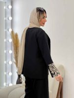 مانتو مازراتی یقه ترکیبی کد 4562 - تصویر 6