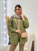مانتو کتان رنگی دو جیب کد 4333 - تصویر 32