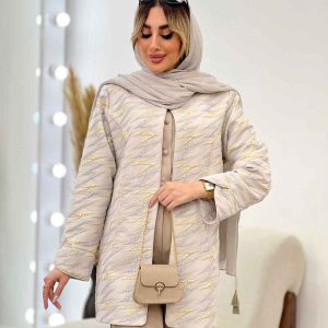 مانتو ژاکارد مغزی دوزی شاین کد 4582