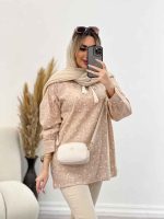 مانتو جلو بسته منگوله دار کد 4553 - تصویر 4