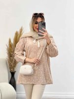 مانتو جلو بسته منگوله دار کد 4553 - تصویر 7