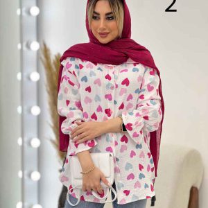 مانتو آستین کش طرح قلب کد 4541