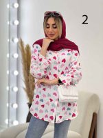 مانتو آستین کش طرح قلب کد 4541 - تصویر 3