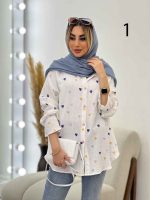 مانتو آستین کش طرح قلب کد 4541 - تصویر 2