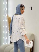 مانتو آستین کش طرح قلب کد 4541 - تصویر 6
