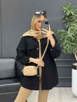 مانتو جیب نما بغل زیپ کد 4584 - تصویر 3