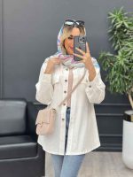 مانتو جیب نما بغل زیپ کد 4584 - تصویر 7