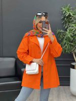 مانتو لینن رنگی تک جیب کد 4585 - تصویر 2