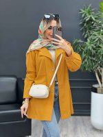 مانتو لینن رنگی تک جیب کد 4585 - تصویر 11