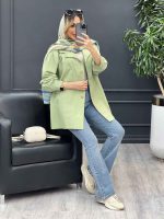 مانتو لینن رنگی تک جیب کد 4585 - تصویر 4