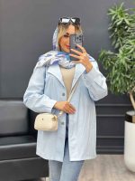مانتو لینن رنگی تک جیب کد 4585 - تصویر 3