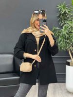 مانتو لینن رنگی تک جیب کد 4585 - تصویر 15