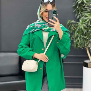 مانتو لینن رنگی تک جیب کد 4585