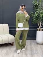 مانتو شلوار جلو بسته یقه دار کد 4593 - تصویر 18