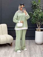 مانتو شلوار جلو بسته یقه دار کد 4648 - تصویر 15